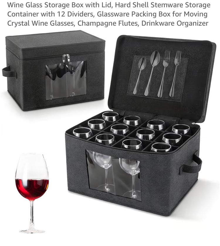 Wine Glass Storage Box With Lid
