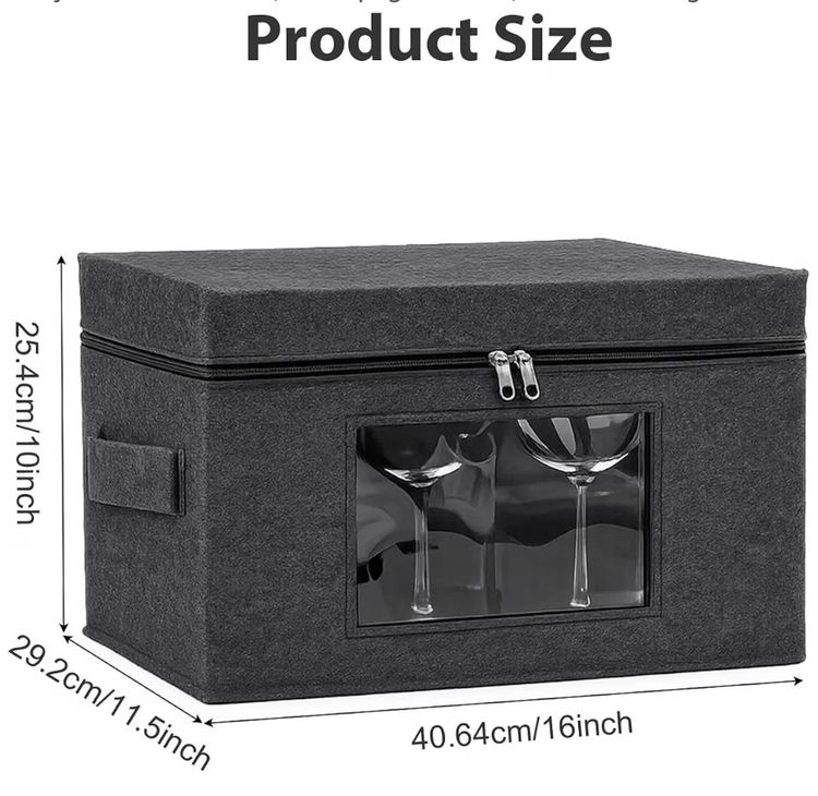 Wine Glass Storage Box With Lid obraz 2
