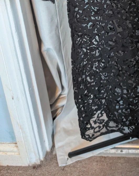 Monsoon Black Floral Lace Shift Dress Sheer Tunic Overlay Goth Whimsigoth Top image 8
