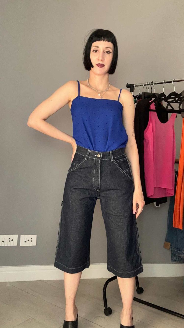 Top blu in seta 2
