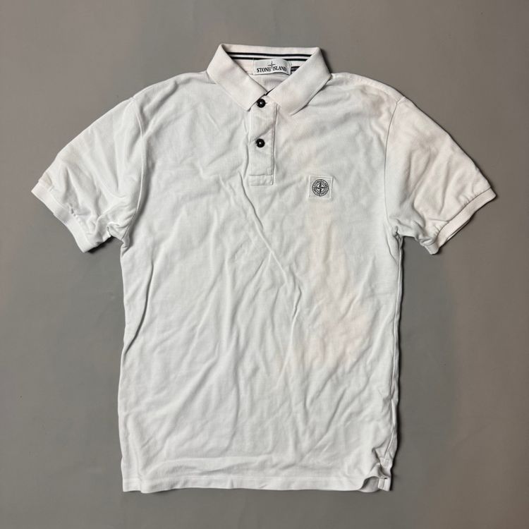 Stone Island White Polo Shirt - Medium