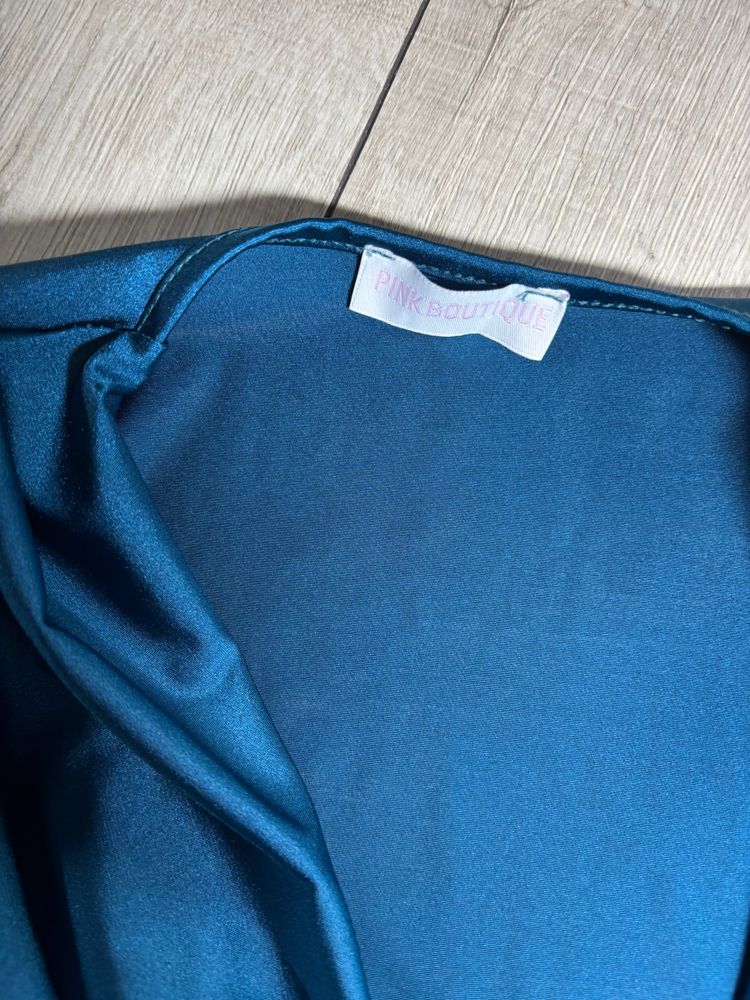 Pink Boutique Ruched Blue Dress 3