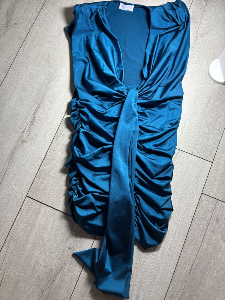 Pink Boutique Pink Boutique Ruched Blue Dress product image