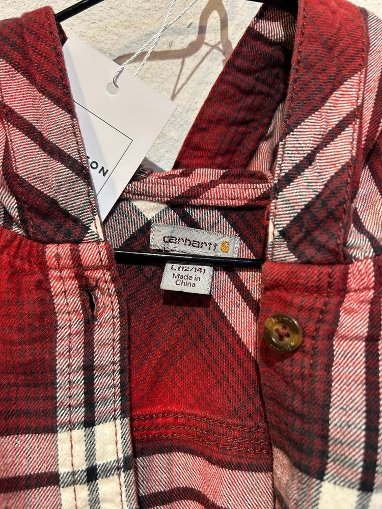 Carhartt Red Plaid Hooded Shirt Jacket image 3