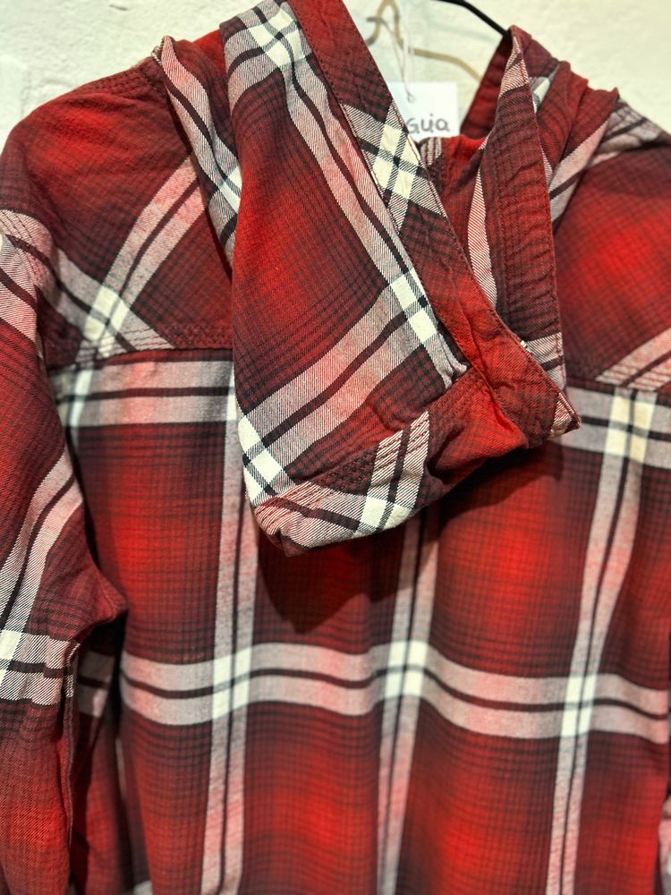 Carhartt Red Plaid Hooded Shirt Jacket image 4