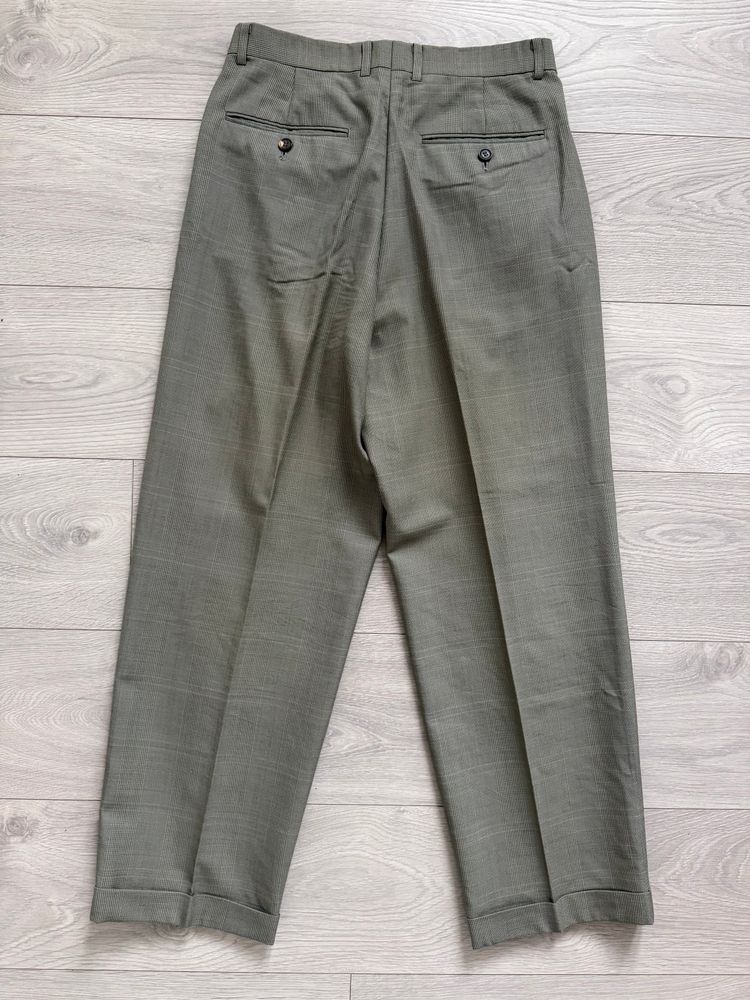 Immagine di Renoma Paris 1980s Double Pleated Check Wool Pants - Size 30 Waist 6