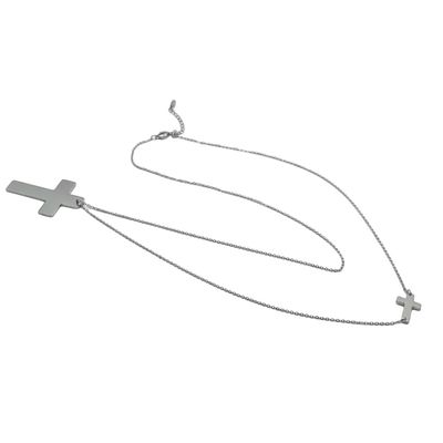 Collana DOUBLE CROSS MAXI | Doppia Croce asimmetrica – Eldra Milano