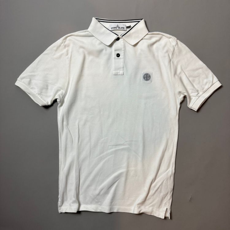 Stone Island White Polo Shirt - Small
