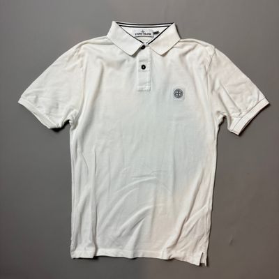Stone Island White Polo Shirt - Small