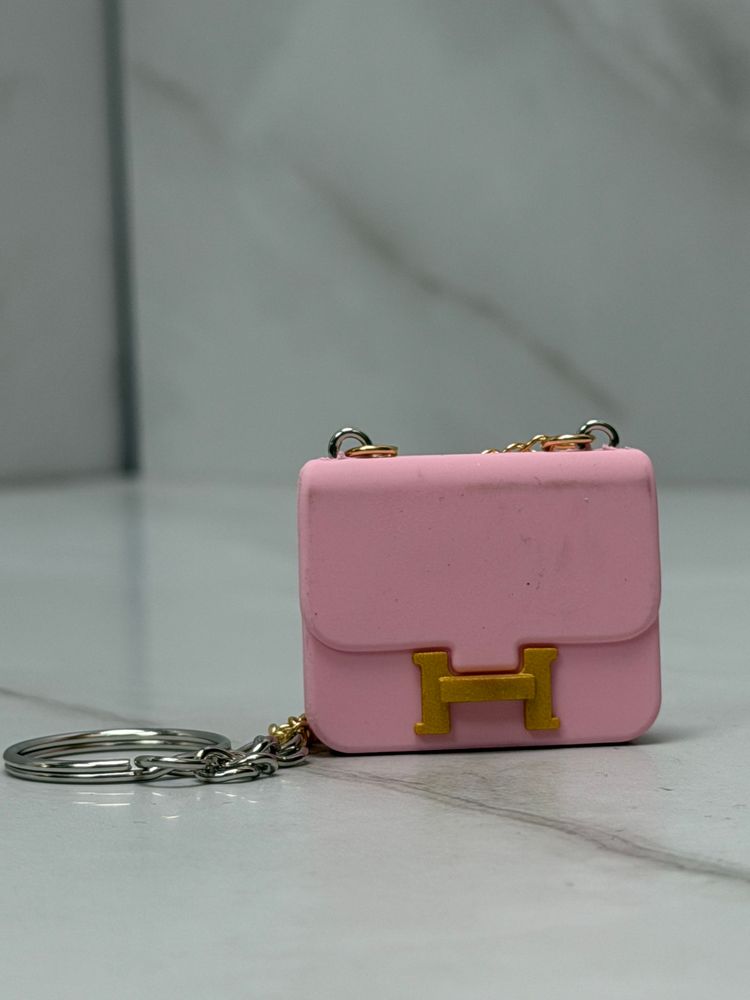 Custom made Pink Hermes Mini Bag Keychain