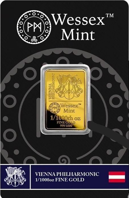 Wessex Mint Vienna Philharmonic 1/1000Oz Fine Gold Bar