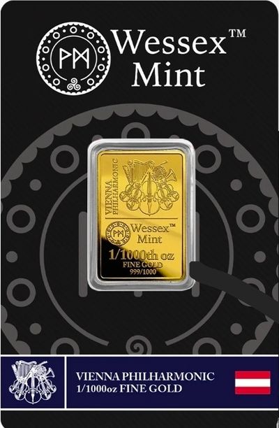 Wessex Mint Vienna Philharmonic 1/1000Oz Fine Gold Bar