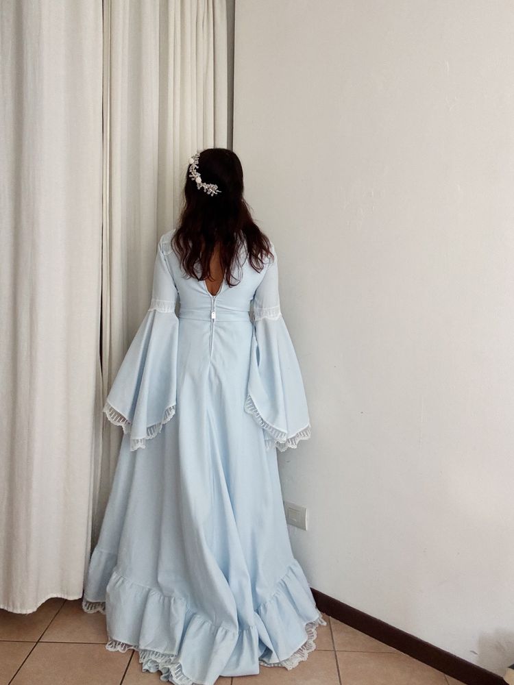 Immagine di Abito da cerimonia azzurro XS 3