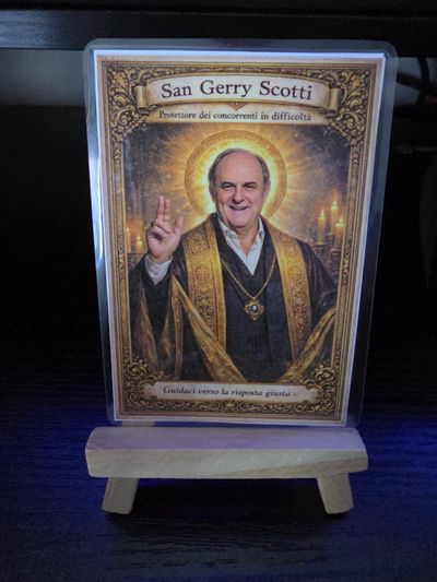 Santino artistico Gerry Scotti con preghiera sul retro 1
