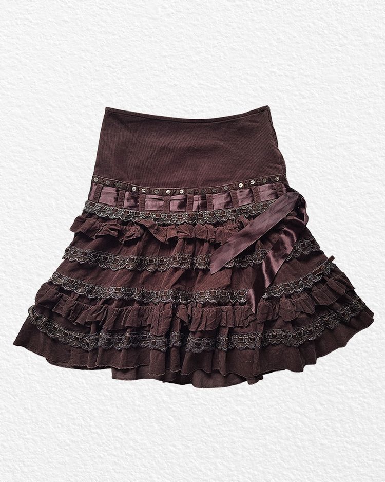 Burgundy Ruffled Skirt