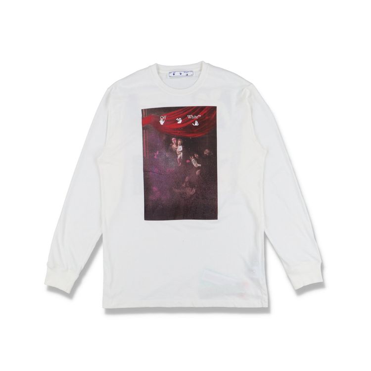 Off-White White Sprayed Caravaggio Arrows Long Sleeve T-Shirt image 1