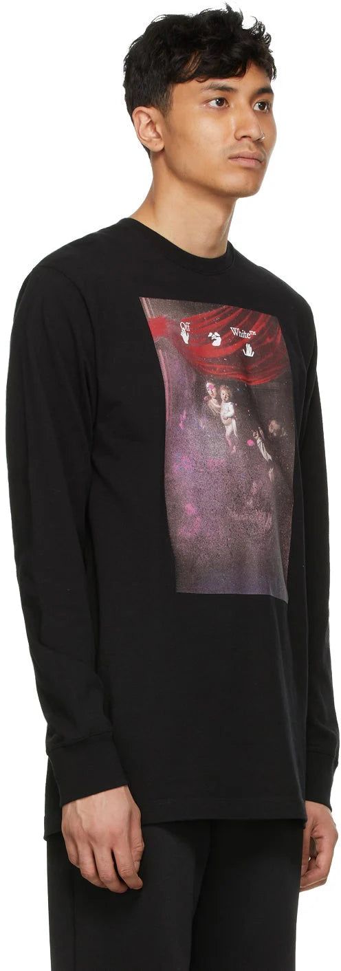 Off-White White Sprayed Caravaggio Arrows Long Sleeve T-Shirt image 6