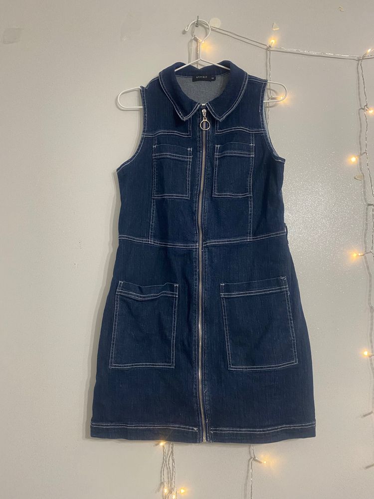 Other Dark Blue Sleeveless Denim Dress With Zipper product image