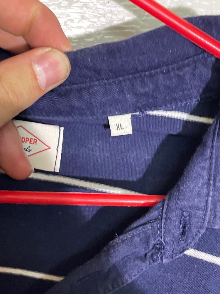 Navy Blue Striped Polo Shirt 2