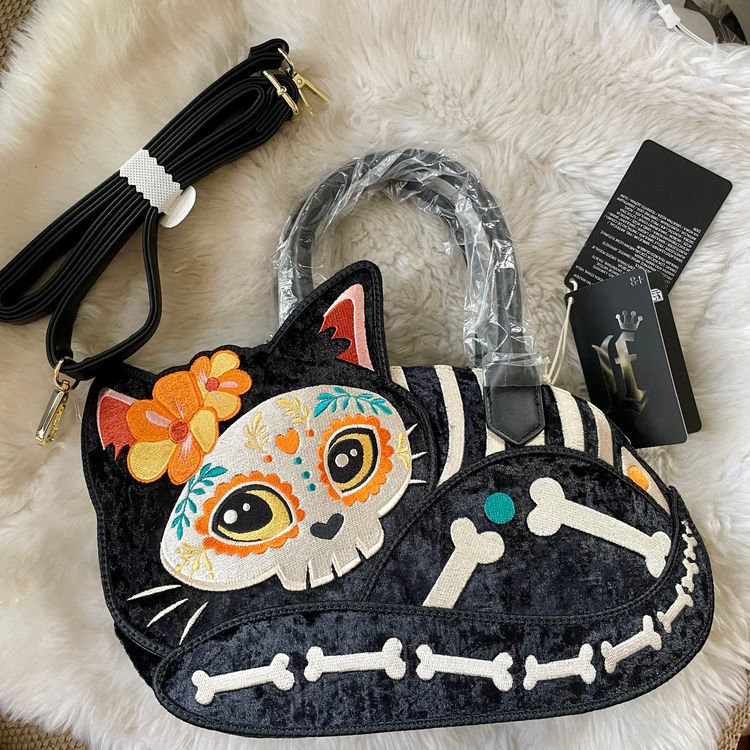 Loungefly Día de Los Muertos Cat Feline Alebrije Figural Cross Body Bag By Loungefly Multi-Color BNWT product image