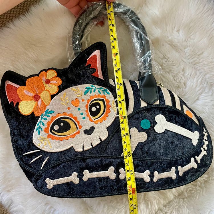 Día de Los Muertos Cat Feline Alebrije Figural Cross Body Bag By Loungefly Multi-Color BNWT 10