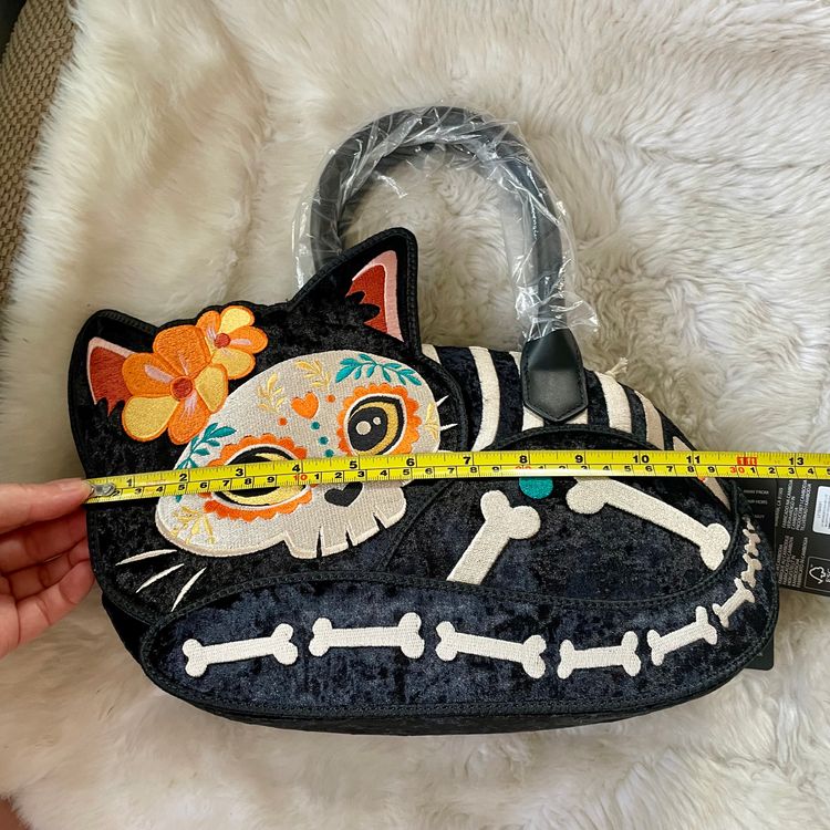 Día de Los Muertos Cat Feline Alebrije Figural Cross Body Bag By Loungefly Multi-Color BNWT 9
