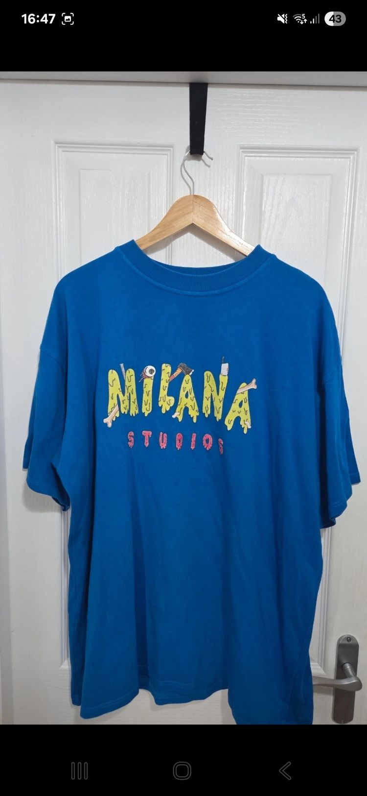 Milana Blue Graphic T-Shirt Mens Large