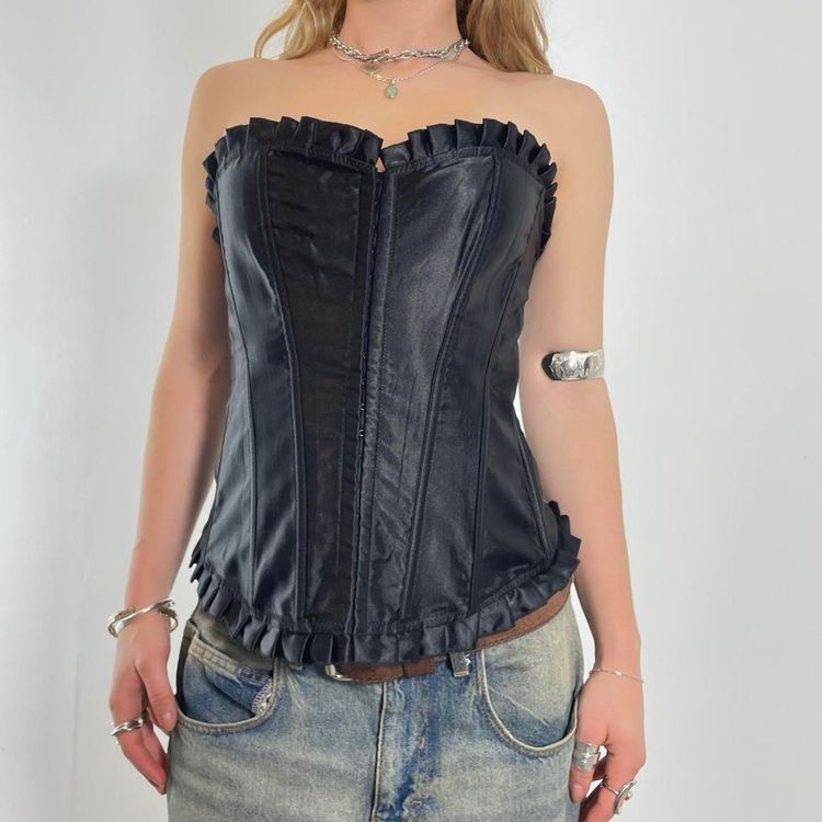 Black Satin Corset Top 2