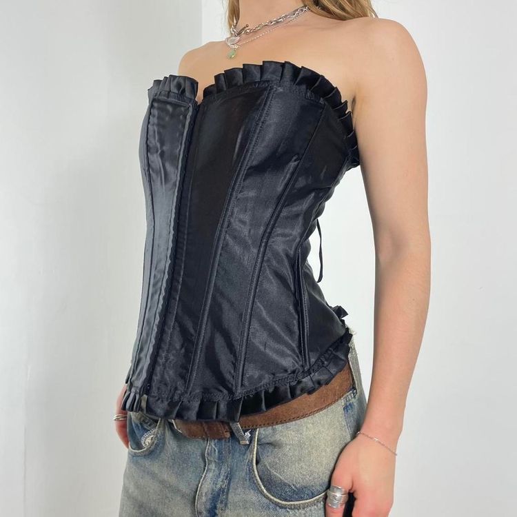 Black Satin Corset Top 3