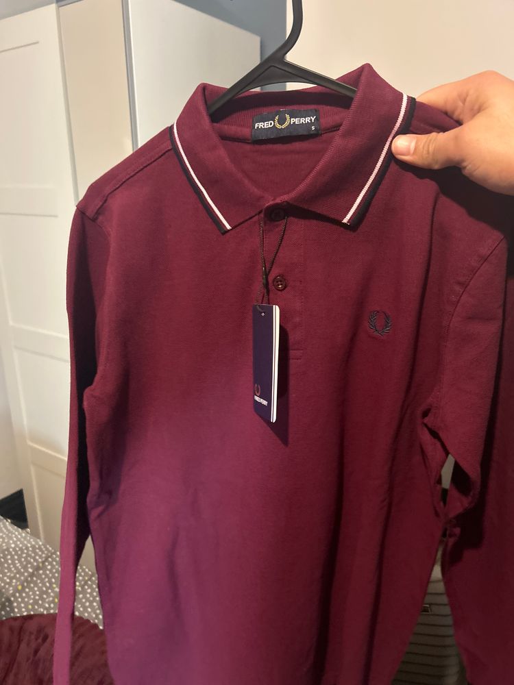 Fred Perry Long Sleeve Marron Polo Shirt