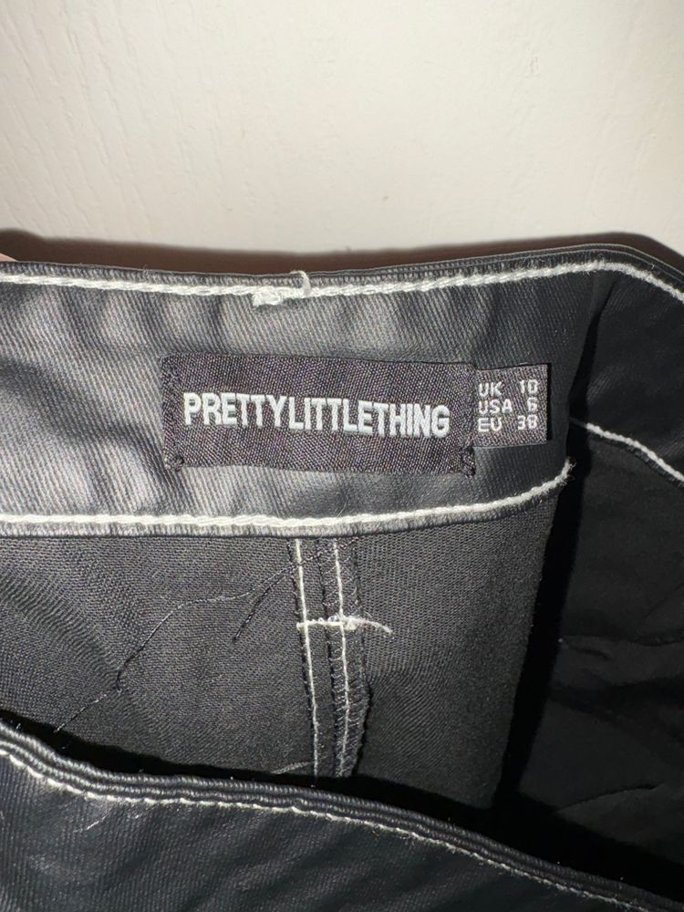 Prettylittlething Black Faux Leather Pants obraz 8