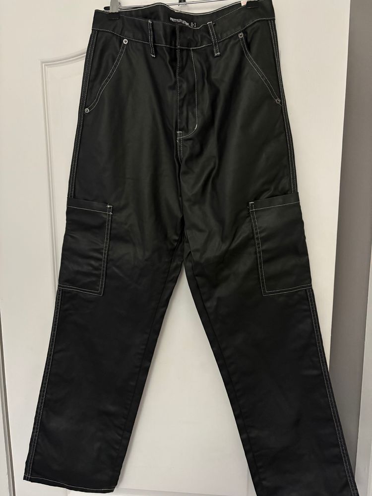 Prettylittlething Black Faux Leather Pants image 1
