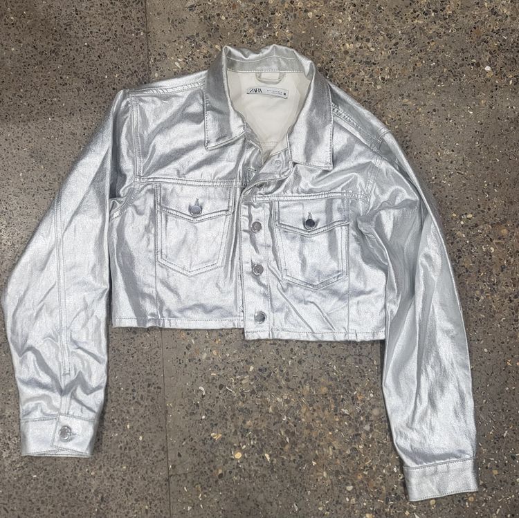 Zara Silver Cropped Jacket