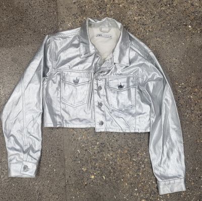 Zara Silver Cropped Jacket