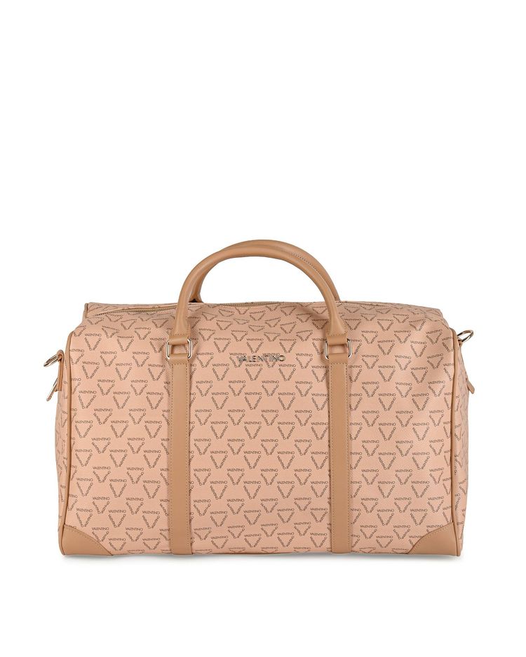 Tan Patterned Duffle Bag