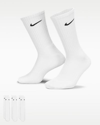 Nike White Crew Socks 6 pairs large 8-12