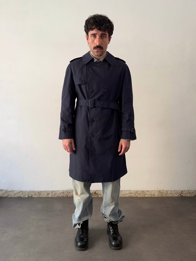 1980s/90s Us Army trench coat blue navy
