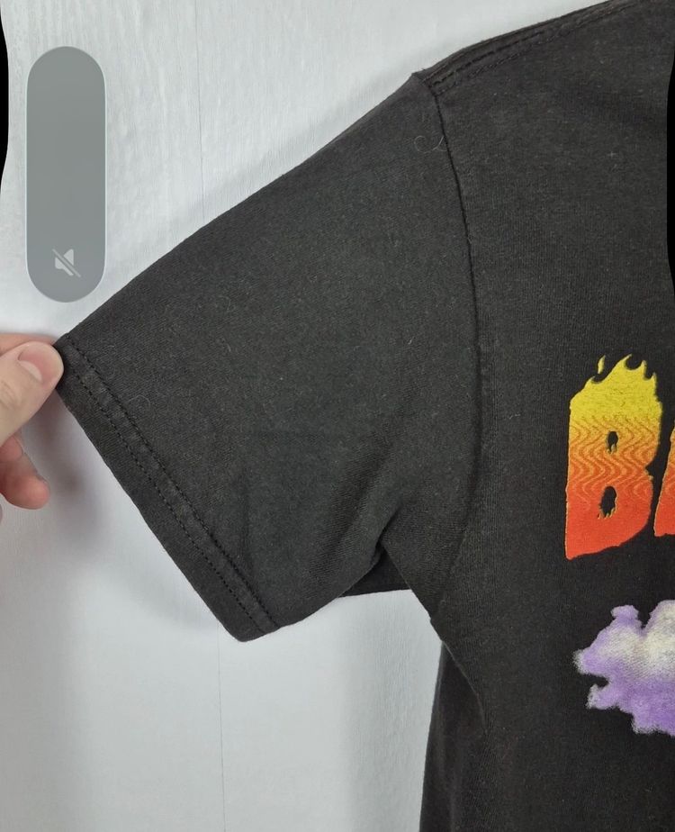 Alstyle Bad Bunny Graphic T-Shirt Small Black Flame Portrait Rap Music Tee image 4