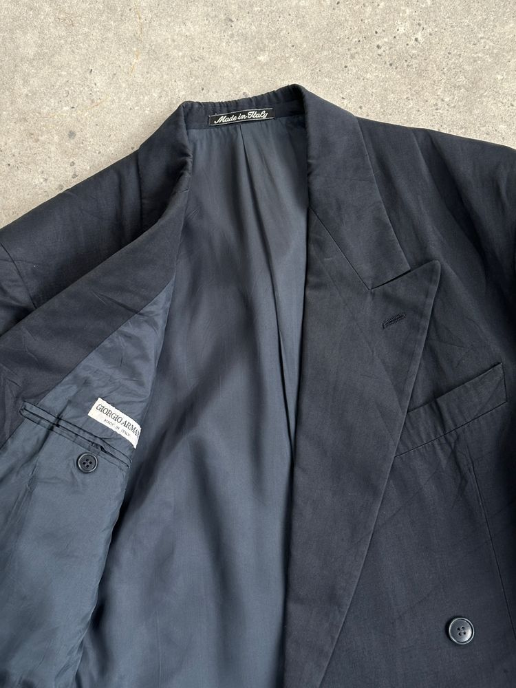 Giorgio Armani 1990s Cotton Double Breasted Blazer - M imagen 2