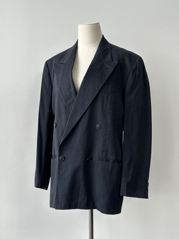 Giorgio Armani 1990s Cotton Double Breasted Blazer - M imagen 1