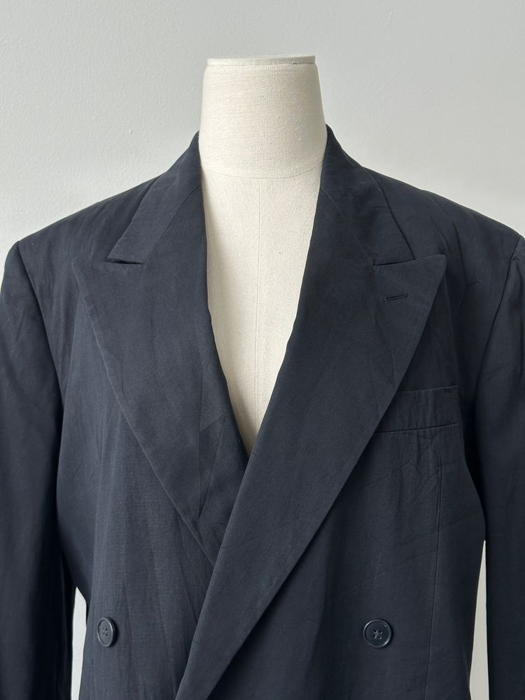 Giorgio Armani 1990s Cotton Double Breasted Blazer - M imagen 6