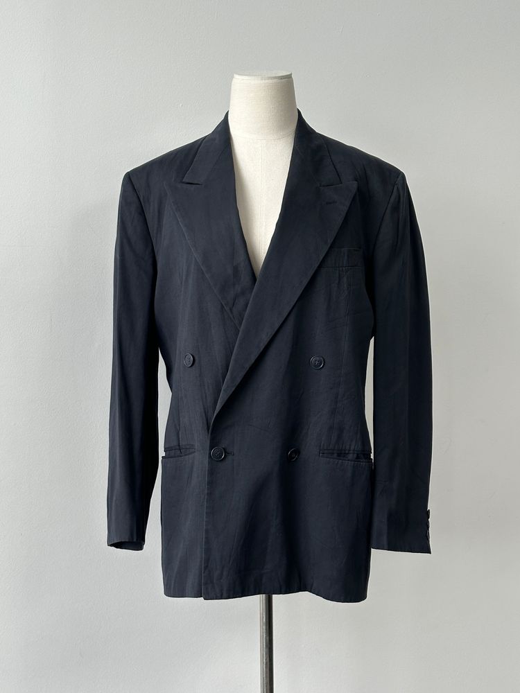 Giorgio Armani 1990s Cotton Double Breasted Blazer - M imagen 7