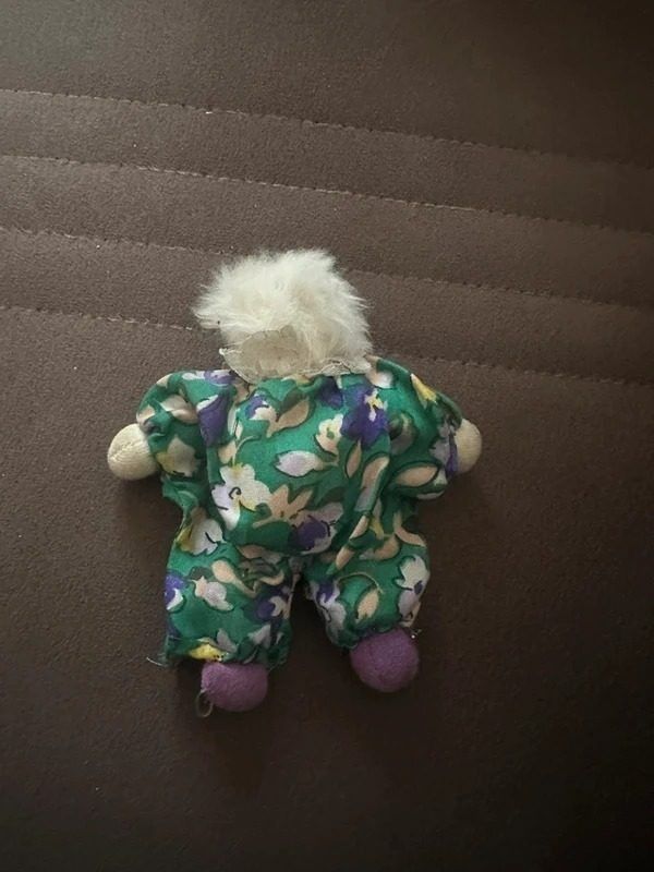 Small Fabric Doll With Floral Outfit image 2