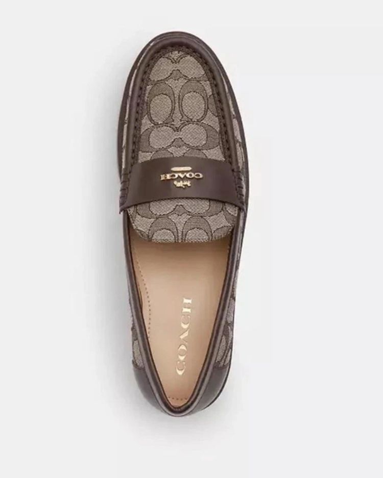 Immagine di Coach Janie Loafer Signature Maple Brown 6.5 BNIB £225 US 8.5 Chunky 4
