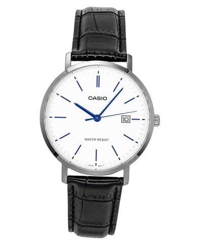 Casio Analog Leather Strap White Dial Quartz MTP-VT05L-7E Men's Watch