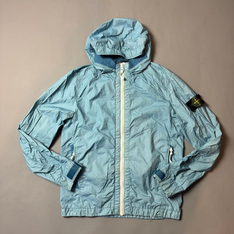 Stone Island Blue Membrana 3L TC Nylon Hooded Jacket - Small