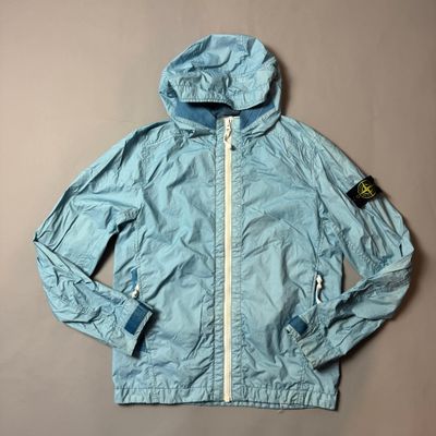 Stone Island Blue Membrana 3L TC Nylon Hooded Jacket - Small