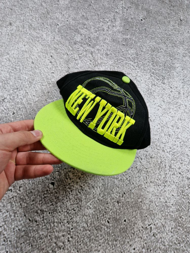 Black And Neon Green Cap With New York Text