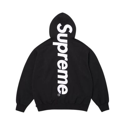 Supreme Satin Applique Hooded Sweatshirt Black