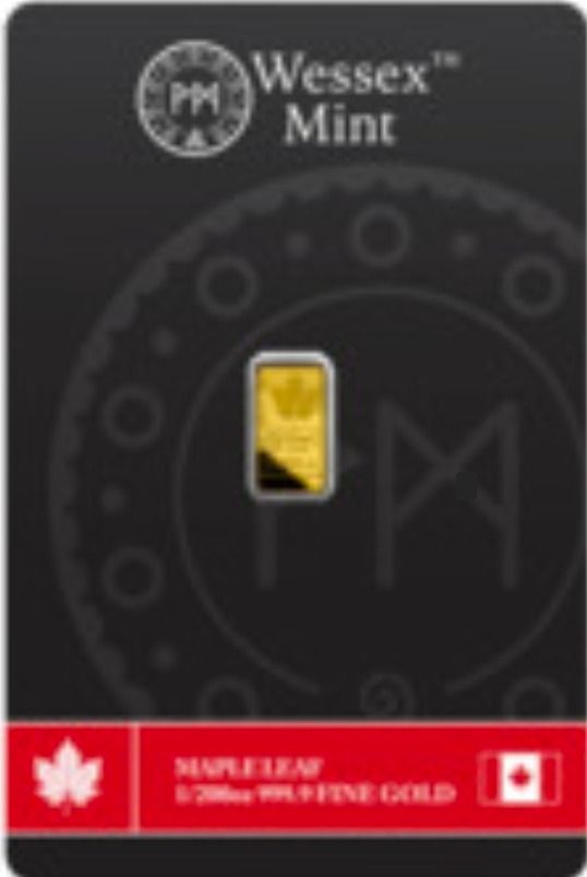 Wessex Mint Maple Leaf Gold Bar 1/200oz